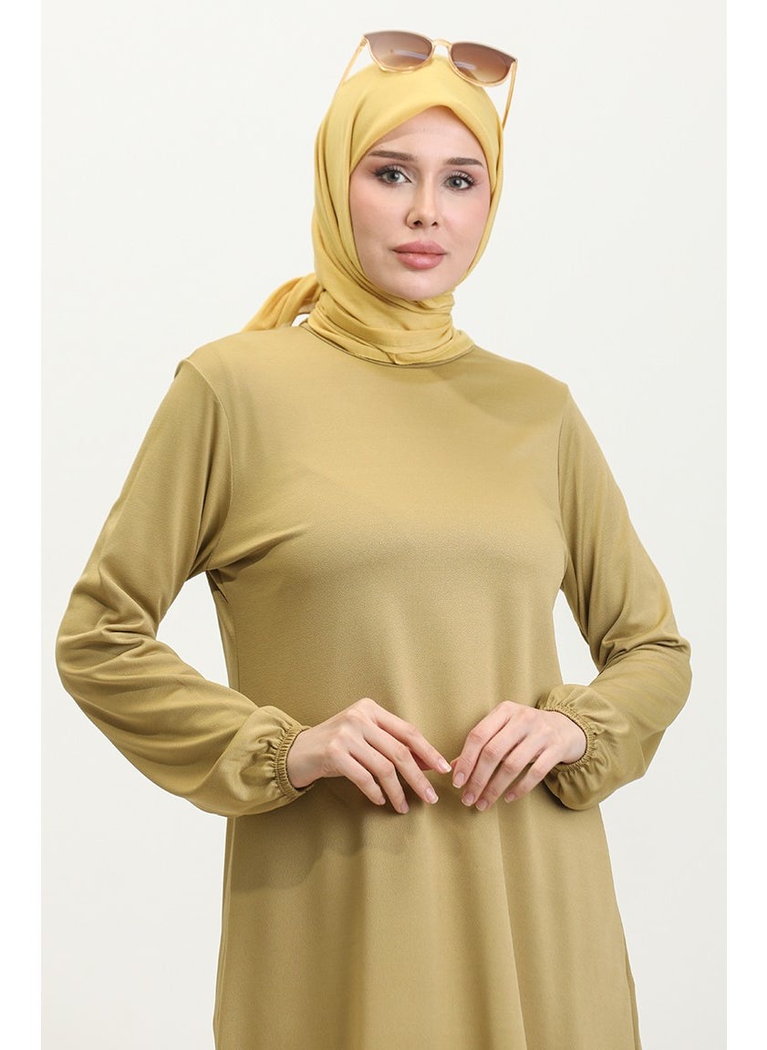 Plain Elasticated Sleeve Crepe Tunic 8709-04 Saffron Color - pzsku/Z3D94F4CC9BA74DBBA2CEZ/45/_/1738801521/a2dc47ca-2fea-49a4-85c4-226614c15e25