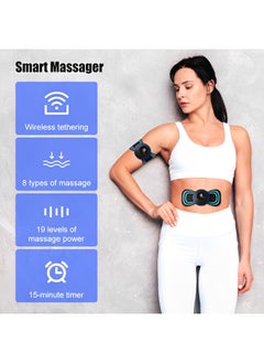 REOCLE Wireless TENS & EMS Unit Back Pain Relief Massager EMS Muscle Stimulator Machine Muscle Body Massager Patch for Back Shoulder Leg Neck Pain Relief  - Image 2