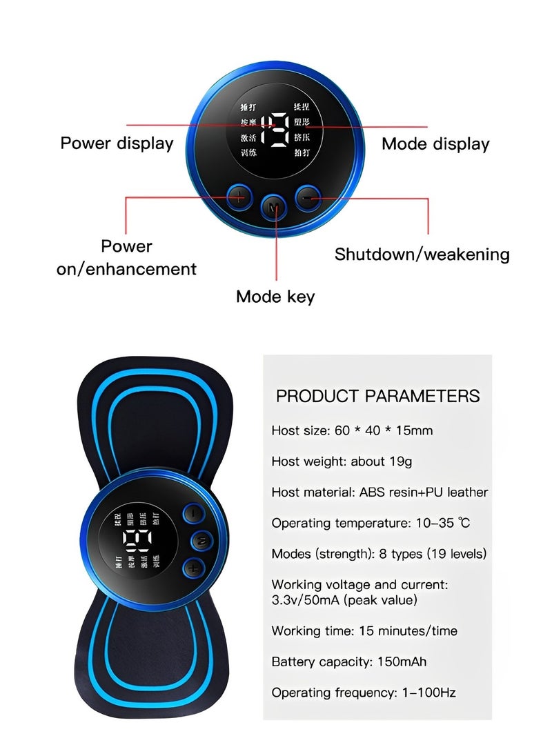 REOCLE Wireless TENS & EMS Unit Back Pain Relief Massager EMS Muscle Stimulator Machine Muscle Body Massager Patch for Back Shoulder Leg Neck Pain Relief  - Image 5