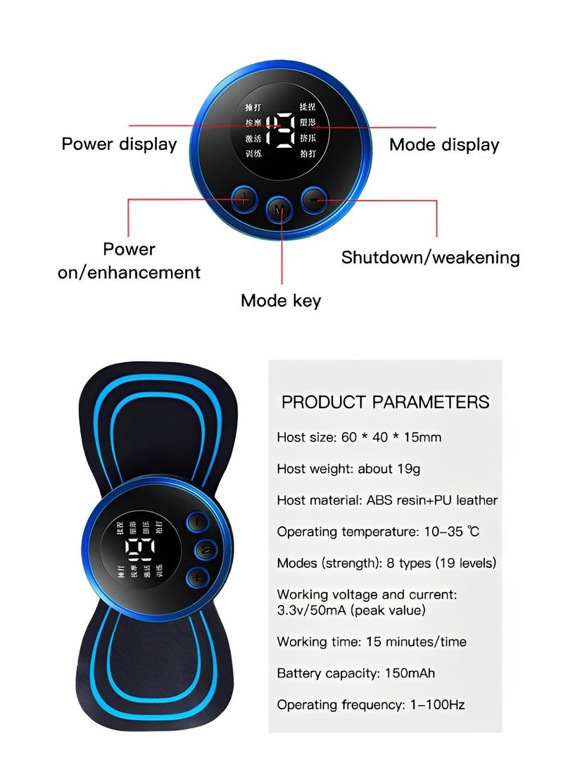REOCLE Wireless TENS & EMS Unit Back Pain Relief Massager EMS Muscle Stimulator Machine Muscle Body Massager Patch for Back Shoulder Leg Neck Pain Relief - Image 5