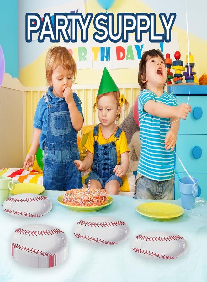 LDFDRT Baseball Party Paper Plates 7Inch Dessert Plates for Cake Salad Fruit Pizza Disposable Party Decoration Supplies for Fan Sports Event, Birthday Party - Image 5