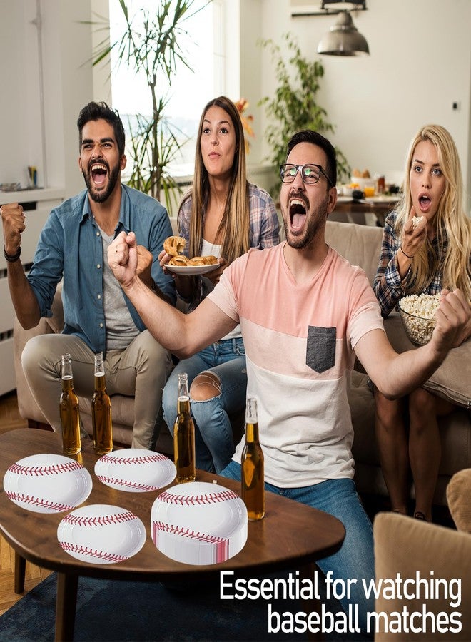 LDFDRT Baseball Party Paper Plates 7Inch Dessert Plates for Cake Salad Fruit Pizza Disposable Party Decoration Supplies for Fan Sports Event, Birthday Party - Image 2