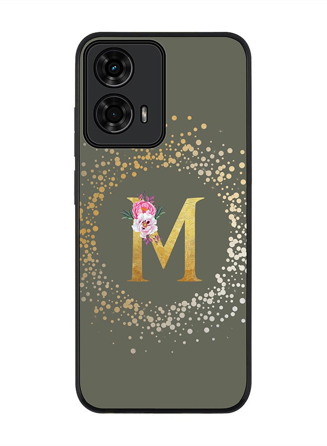 Stylizedd For Motorola Moto G24 / G24 Power Case,Slim fit Camera Protection, Shockproof Thin Phone cover - Custom Monogram Floral - M (Olive Green ) - Image 1
