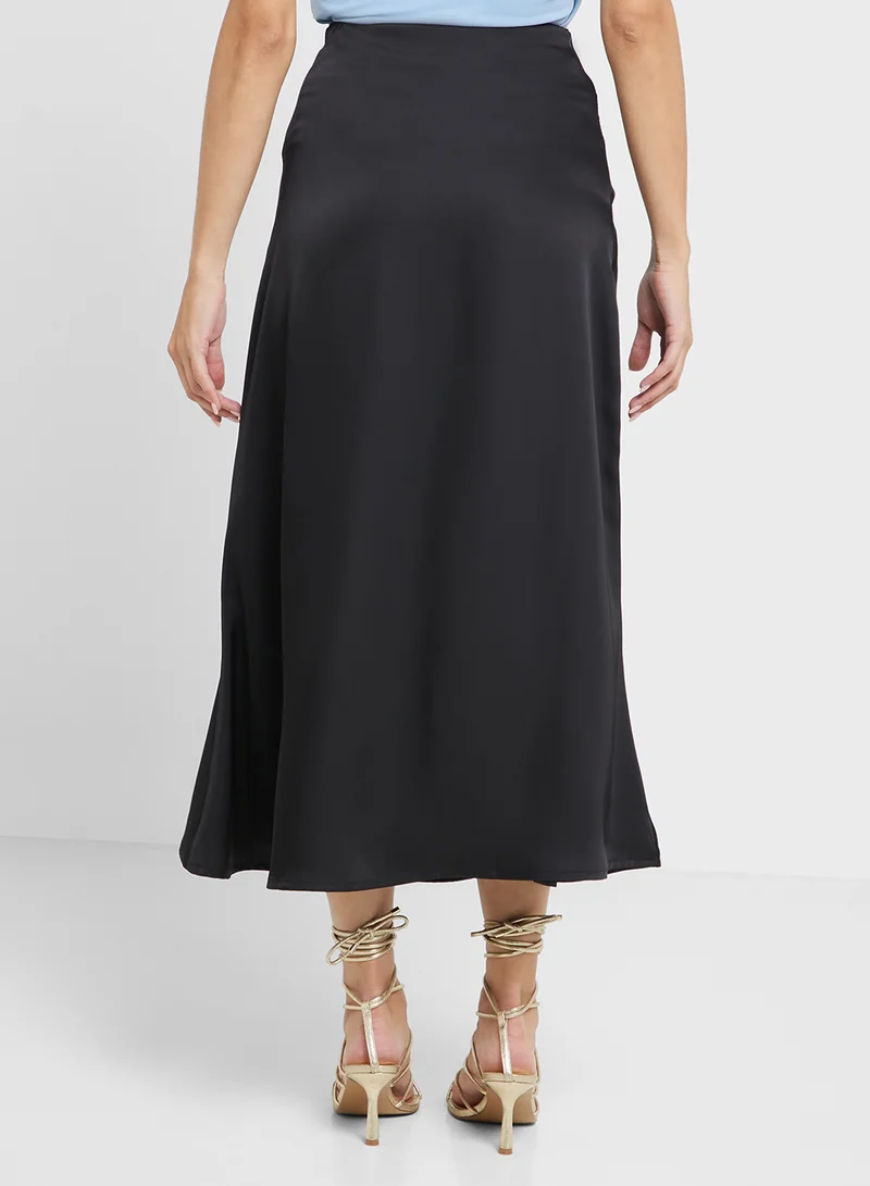 جينجر Satin Bias Cut Skirt
