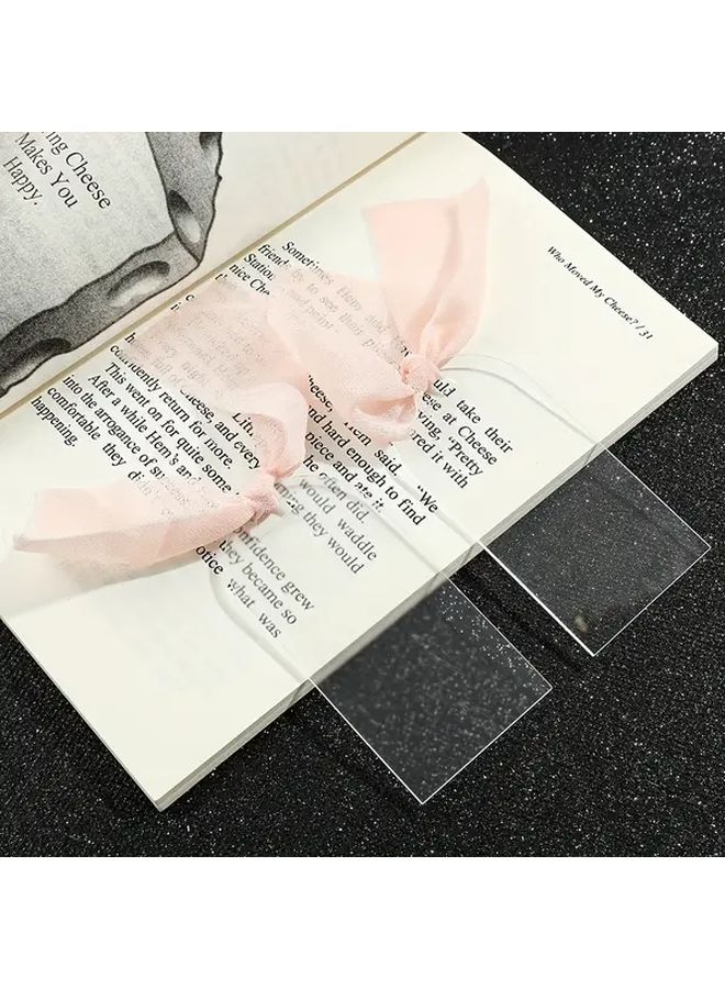 SQ0860 Style Acrylic Bookmark For Readers Birthday Holiday Gift Ribbon Reading Accessories - Image 2