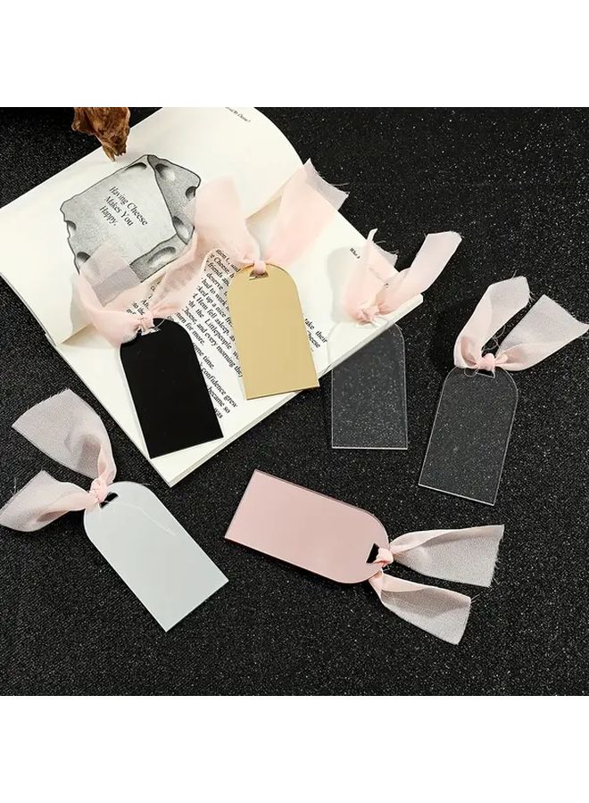 SQ0860 Style Acrylic Bookmark For Readers Birthday Holiday Gift Ribbon Reading Accessories - Image 1