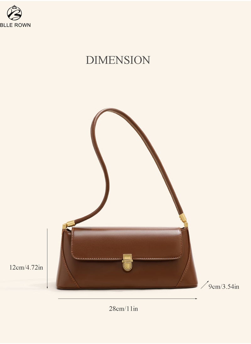 BLLE ROWN Minimalist Solid Brown Color Stylish Underarm Bag New Shoulder East West Bags for Women  - Image 5