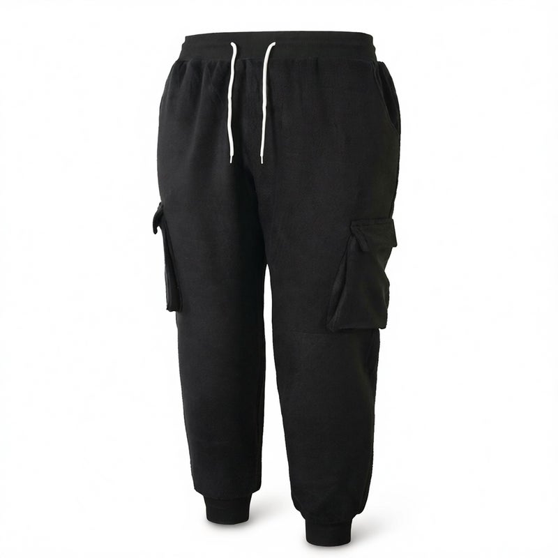 Oversized Polyester Retro Heavyweight Jogger Sweatpants with Drawstring Cuffs - Image 1