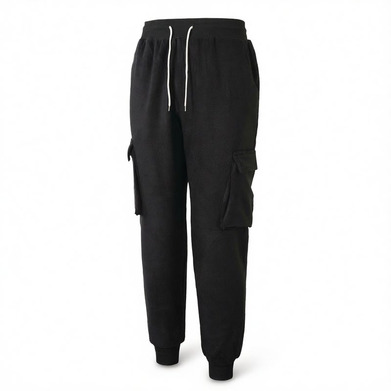 Oversized Polyester Retro Heavyweight Jogger Sweatpants with Drawstring Cuffs - Image 3