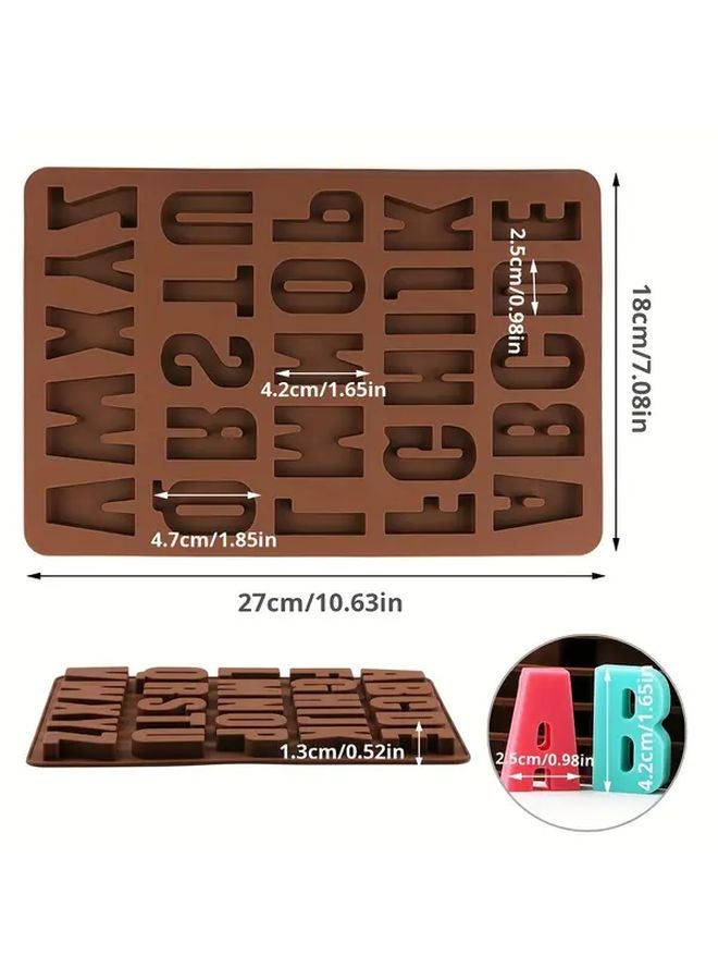 Pink Silicone Mold Alphabet Letters For Chocolate Soap Crayon Baking Craft - Image 3