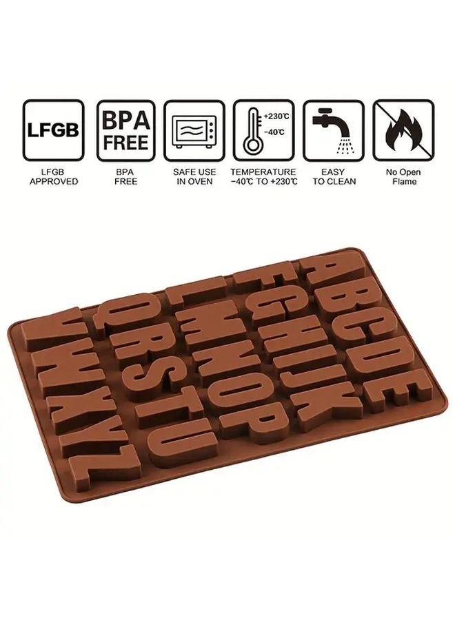 Pink Silicone Mold Alphabet Letters For Chocolate Soap Crayon Baking Craft - Image 4