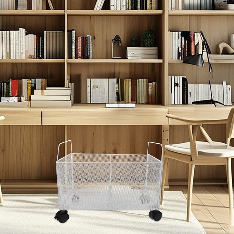 Book Cart: Under Desk Storage Box Movable Bookshelf With Wheels - Rolling Cart Organizer Basket For Classroom Students School Supplies - Image 5