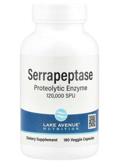 Serrapeptase Proteolytic Enzyme 120000 SPUs 180 Veggie Capsules