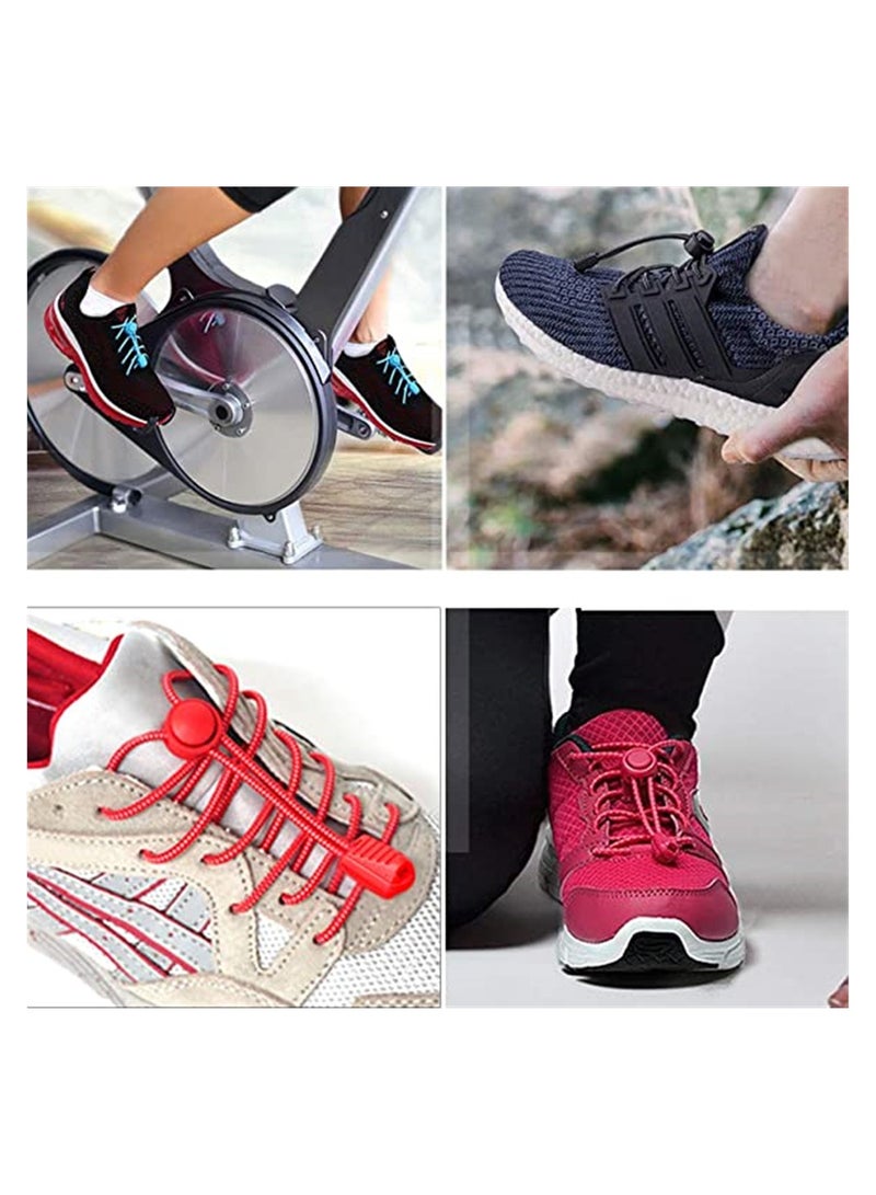 Excefore 10 Pairs Elastic Shoe Laces No Tie Elastic Shoelaces with Lock Device Adjustable Tieless Shoe Laces Strings Fits ​Adults and Kids Boots Board and Casual Shoe - Image 3