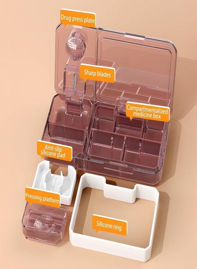 TERRIFI Daily Pill Organizer, 3 in 1 Pill Divider, Pill Cutter, Pill Splitter, Pill Crusher, Travel Purse Pill Box Container, Combined Pill Case to Hold Vitamins, Cod Liver Oil - Image 3