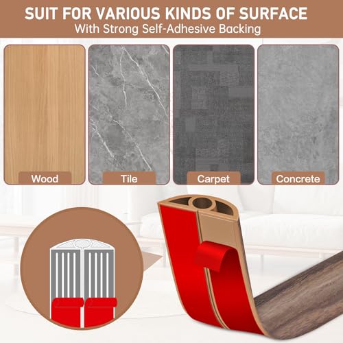 LSGCQ Floor Cord Cover Self Adhesive Cord Hider Floor Extension Cord Covers for Floor Power Cord Protector Cable Management Prevent Cable Trips Cable Cavity 0.32" W x 0.32" H (Smoked Brown Wood, 10Ft) - Image 4