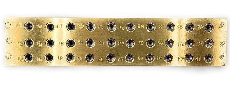 Brass Wire Drawplate Carbide Insert 30 Holes Round 012mm290mm 1140 SWG Die Set for Drawing Wires of Gold Silver Soft Metal Multipurpose for Jewellery Making Crafts DIY
