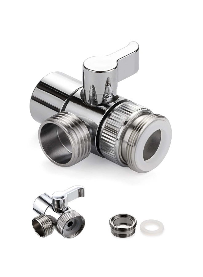 HEADVANA Sink Valve Diverter Faucet Splitter,1/2 Inch IPS Faucet Diverter Valves for Kitchen Bathroom Sink Faucet Replacement Part,Faucet Connector for Hose Adapter, M22 X M24. - Image 1