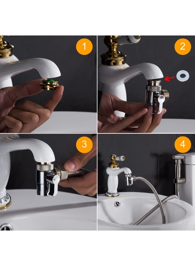 HEADVANA Sink Valve Diverter Faucet Splitter,1/2 Inch IPS Faucet Diverter Valves for Kitchen Bathroom Sink Faucet Replacement Part,Faucet Connector for Hose Adapter, M22 X M24. - Image 5