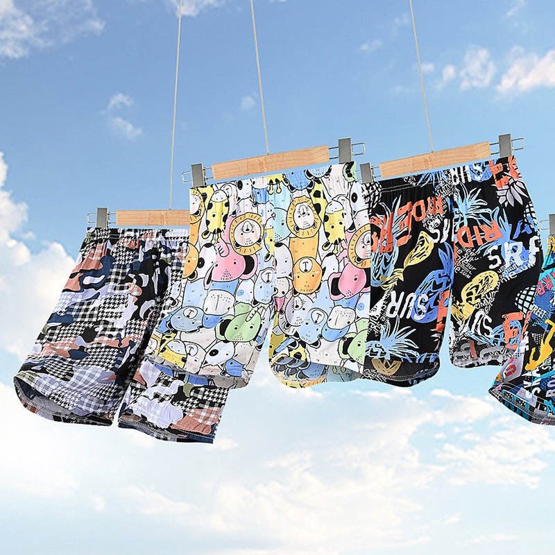 Children'S Shorts Overwear Loose Cotton Silk Thin Beach Pants Summer Boys Pants Baby'S Home Pants Girls 5-Point Pants - Image 4