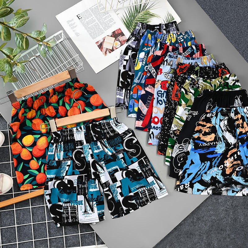Children'S Shorts Overwear Loose Cotton Silk Thin Beach Pants Summer Boys Pants Baby'S Home Pants Girls 5-Point Pants - Image 2