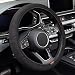 ZHOL Elastic Stretch Steering Wheel Cover Warm in Winter and Cool in Summer Universal 15 inch Microfiber Breathable Ice Silk Anti Slip Car Interior Accessories Odorless Easy Carry Black - Image 2