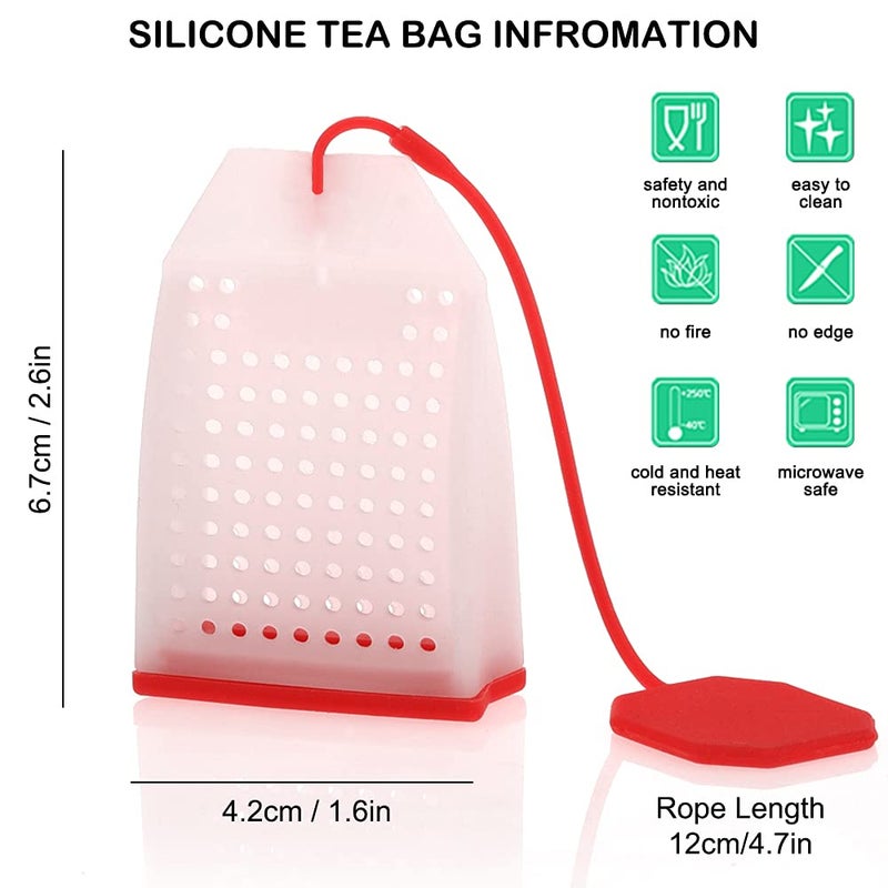 FineGood 6 Pack Silicone Tea Infuser, FineGood Tea Bags Tea Infuser for Loose Tea Reusable Tea Filter Strainer - Image 4