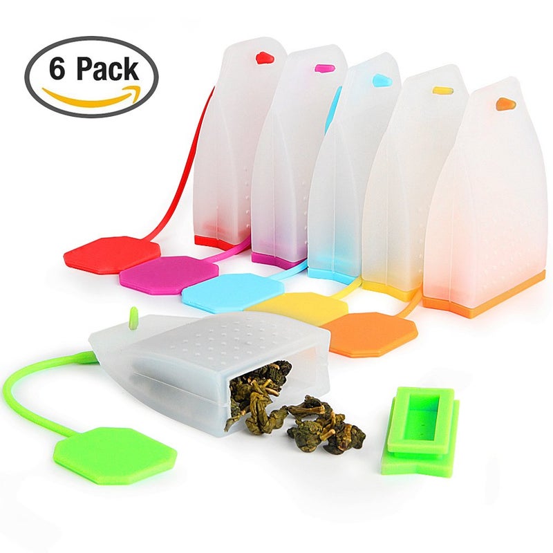 FineGood 6 Pack Silicone Tea Infuser, FineGood Tea Bags Tea Infuser for Loose Tea Reusable Tea Filter Strainer - Image 2