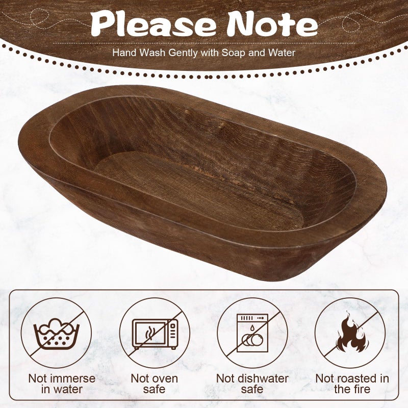 Nuogo 10 Pack Wooden Dough Bowls Bulk 12.5 Inches Rustic Dough Bowls for Wedding DIY Candle Home Crafts Making Farmhouse Fruits Supplies Decoration(Brown) - Image 4