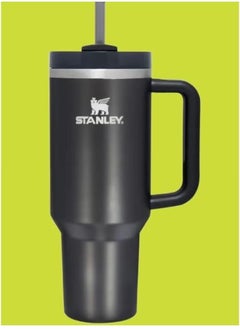 Quencher H2.0 FlowState Vacuum Insulated Tumbler – 40 oz Black Stainless Steel Travel Mug with Lid & Straw, Double-Walled Leakproof Design, Keeps Drinks Hot/Cold for Hours, Durable & Portable – Ideal for Water, Coffee, Smoothies, Iced Tea & On-the-Go Hydration