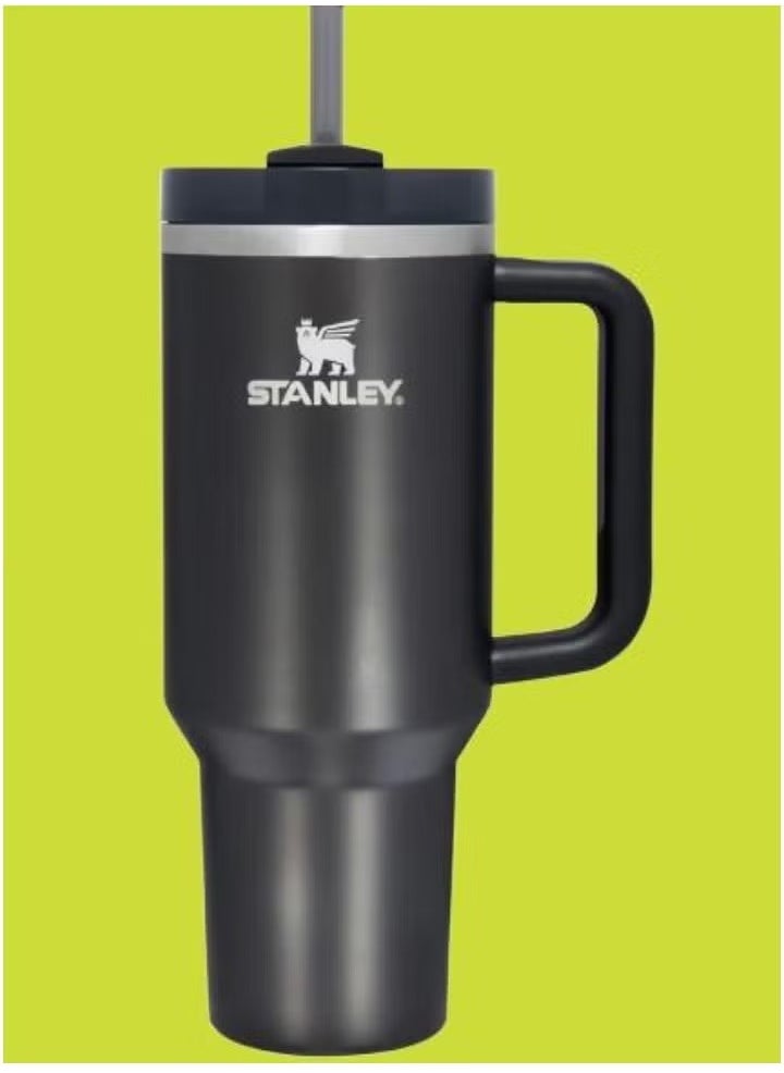 Stanley - Quencher H2.0 FlowState Vacuum Insulated Tumbler – 40 oz Black Stainless Steel Travel Mug with Lid & Straw, Double-Walled Leakproof Design, Keeps Drinks Hot/Cold for Hours, Durable & Portable – Ideal for Water, Coffee, Smoothies, Iced Tea & On-the-Go Hydration - Image 1