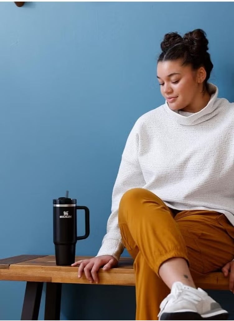 Stanley - Quencher H2.0 FlowState Vacuum Insulated Tumbler – 40 oz Black Stainless Steel Travel Mug with Lid & Straw, Double-Walled Leakproof Design, Keeps Drinks Hot/Cold for Hours, Durable & Portable – Ideal for Water, Coffee, Smoothies, Iced Tea & On-the-Go Hydration - Image 1