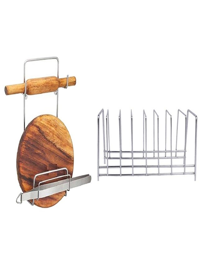 Oc9 Stainless Steel Plate Stand/Dish Rack & Chakla Belan Stand for Kitchen Rack - Image 1