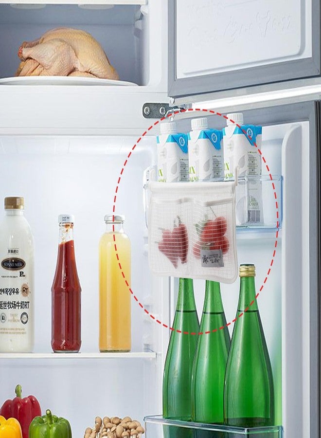 Meprotal 4 pcs Refrigerator Door Organizer Set, Fridge Hanging Mesh Bag Refrigerator Door Hanging Organizer - Image 4