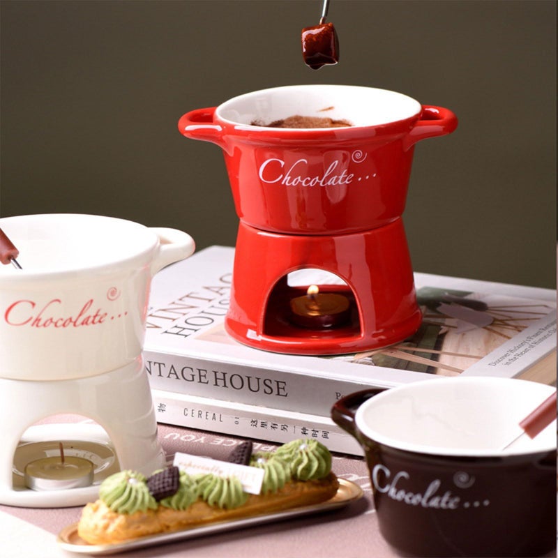 Ceramic Fondue Cup for Chocolate and Cheese Dishwasher Safe Melting Mug - Image 5