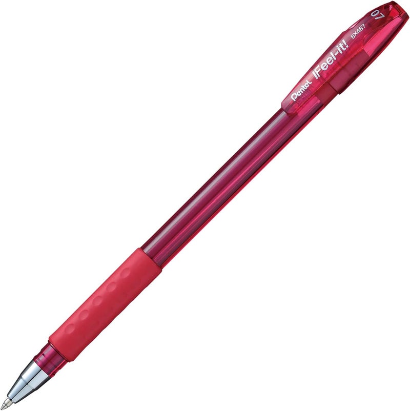 Pentel Feel It Ballpen 0.7mm Red - Pack of 12 - Image 4