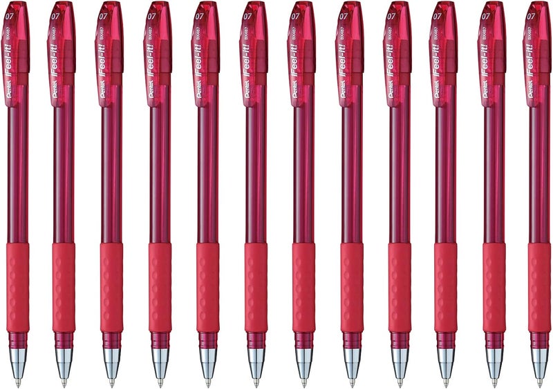 Pentel Feel It Ballpen 0.7mm Red - Pack of 12 - Image 1