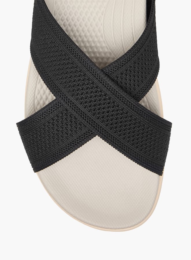 Le Confort Women Textured Cross Strap Slip-On Sandals - Image 3