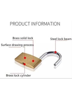 Voblin Voblin Lock 3 Keys I Padlock for Main Door I Gate Lock I Lock for Tool Box Shutters Shops Offices I Corrosion Resistant Shackle I Brass Finish Gold Pack of 1 50 mm  - Image 3
