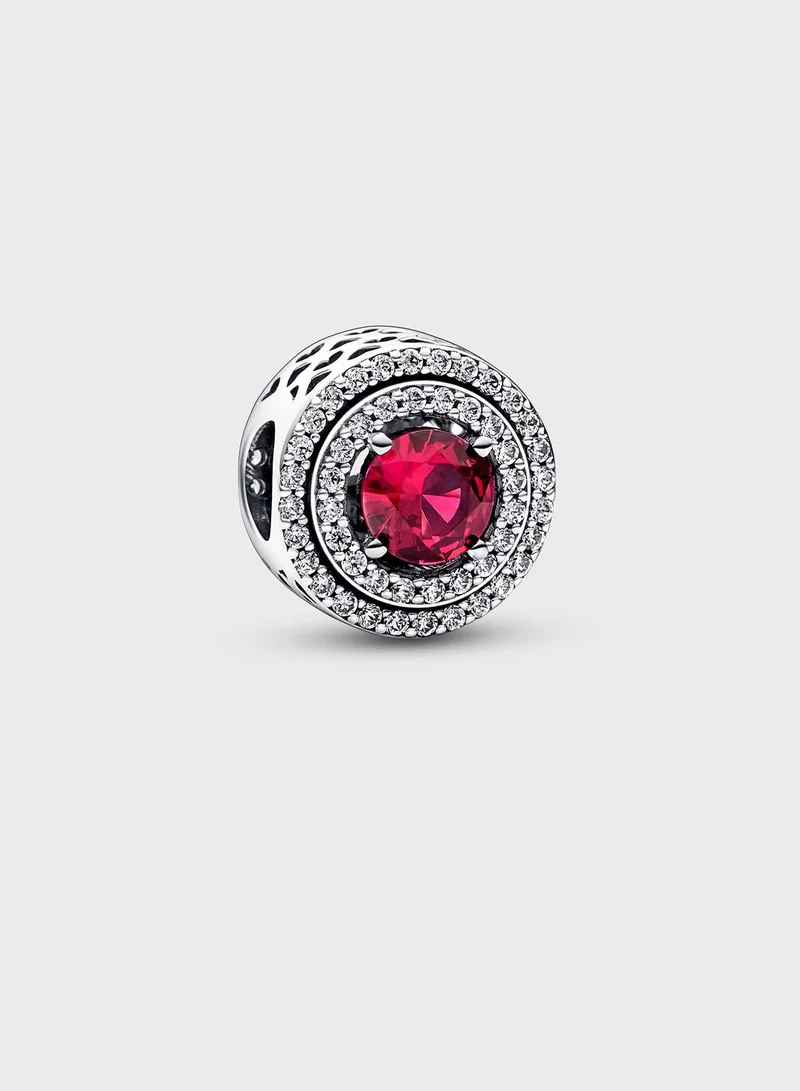 PANDORA Red Sparkling Levelled Round Charm