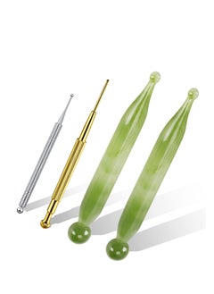 Y&D Massage Tools Acupuncture Pen Self Gua Sha Pointing with Silver Stainless Steel Ear Point Gold Double Headed 4PCS  - Image 1