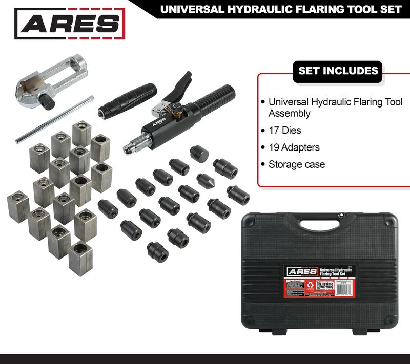 ARES 18010 - Universal Hydraulic Flaring Tool Set - Create 45 Degree Single or Double Flares, ISO and DIN Bubble Flares, Push Connect Flares and GM Fuel Line Flares - Image 2
