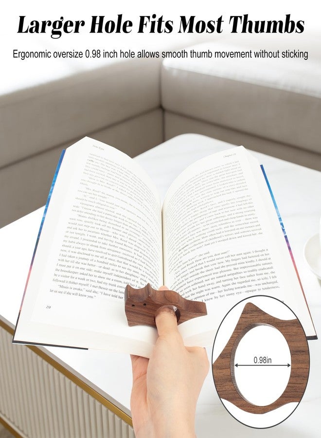 CJZMBSTY 3 Pack Wooden Cat Book Page Holder Set for Book Lovers, Portable Thumb Bookmark Reading Accessories with Pen, Cute Bookworm Gift for Women for Home and Office - Image 2