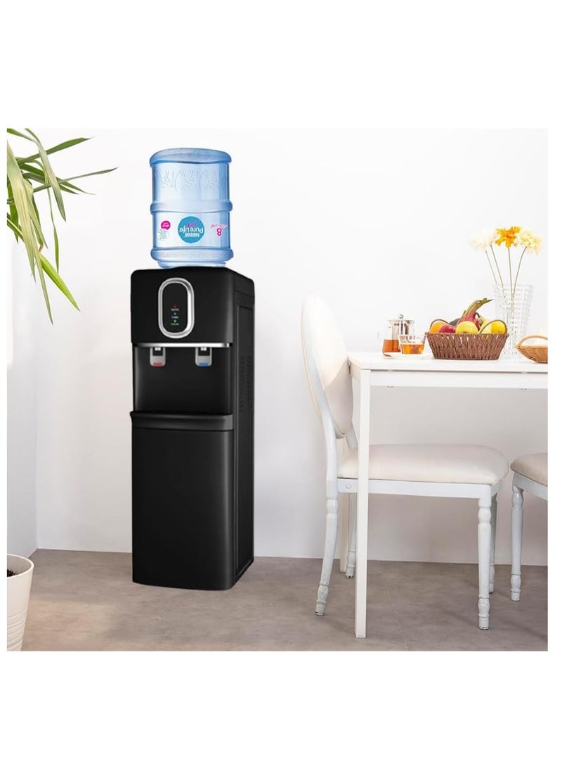 VG Water Dispenser, Top Loading Water Dispenser With Hot and Cold Water and Compressor Cooling, Cabinet with Refrigerator, Floor Standing, Suitable for Home, Office etc  - Image 3
