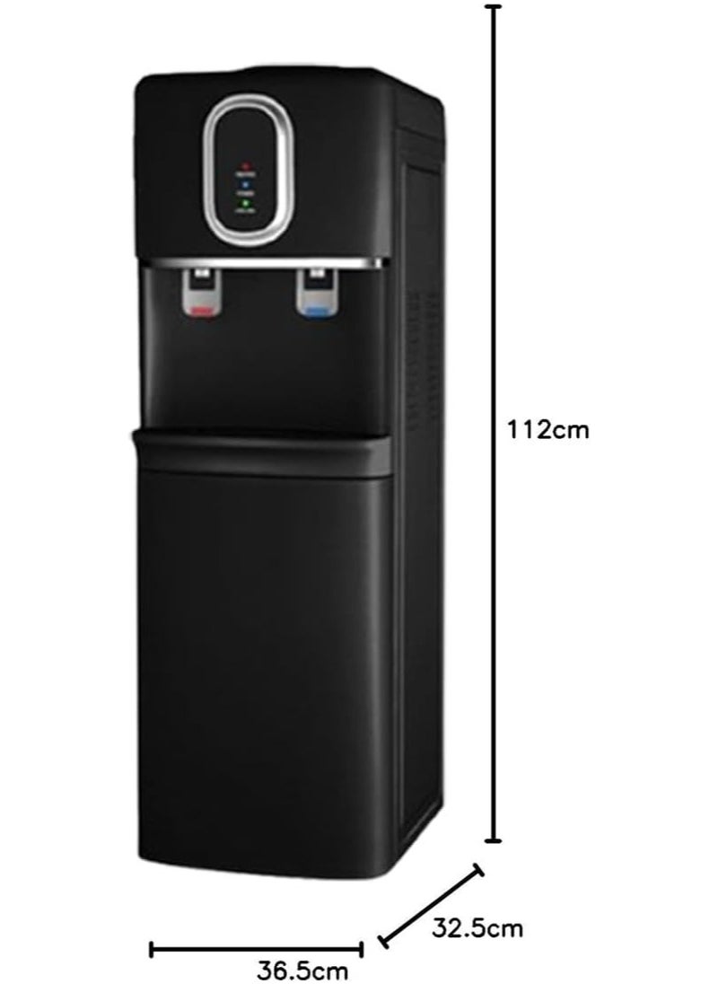 VG - Water Dispenser, Top Loading Water Dispenser With Hot and Cold Water and Compressor Cooling, Cabinet with Refrigerator, Floor Standing, Suitable for Home, Office etc - Image 1
