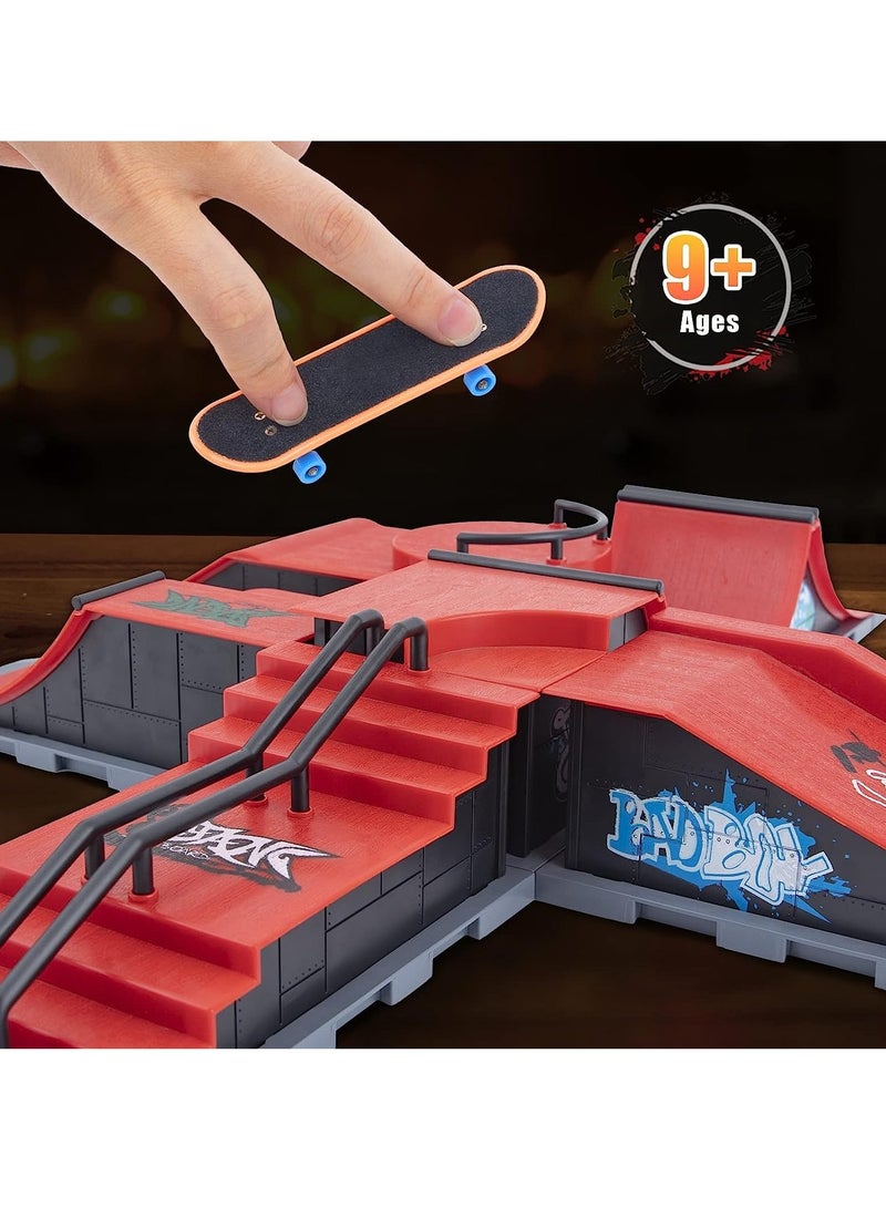 KASTWAVE Finger Skateboard Ramp Set with Half Pipe - Complete Fingerboard Skatepark Kit for Kids & Adults, Interactive Freestyle Skate Game & Training Props - Image 3