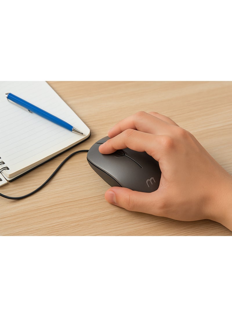 Wired Mouse MF400 - 1200 DPI - 1.8m Cable - Windows Compatible - USB Connection - Ergonomic Design for Daily Use. - Image 3