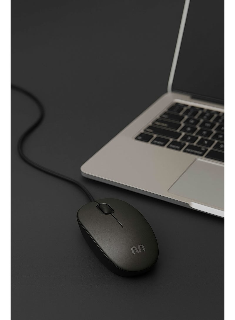 Wired Mouse MF400 - 1200 DPI - 1.8m Cable - Windows Compatible - USB Connection - Ergonomic Design for Daily Use. - Image 4