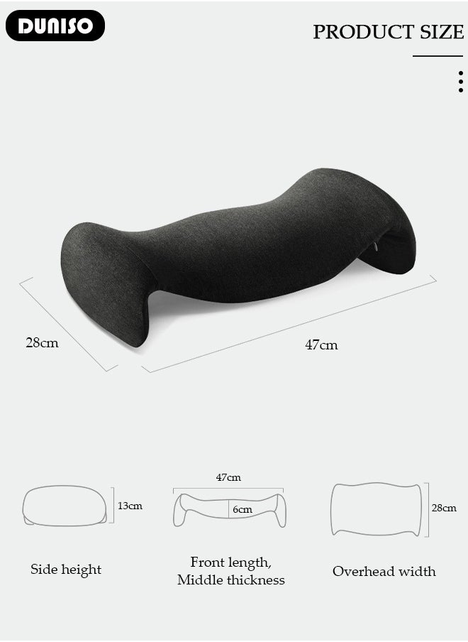 DUNISO Lumbar Sleeping Pillow Lumbar Support Pillow for Sleeping Memory Foam Back Waist Cushion for Low Back Pain Relief, Back Support Pillow Sleeping, Bed and Chair  - Image 2