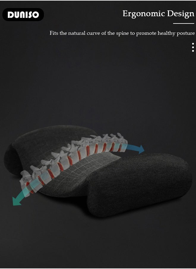 DUNISO Lumbar Sleeping Pillow Lumbar Support Pillow for Sleeping Memory Foam Back Waist Cushion for Low Back Pain Relief, Back Support Pillow Sleeping, Bed and Chair  - Image 3